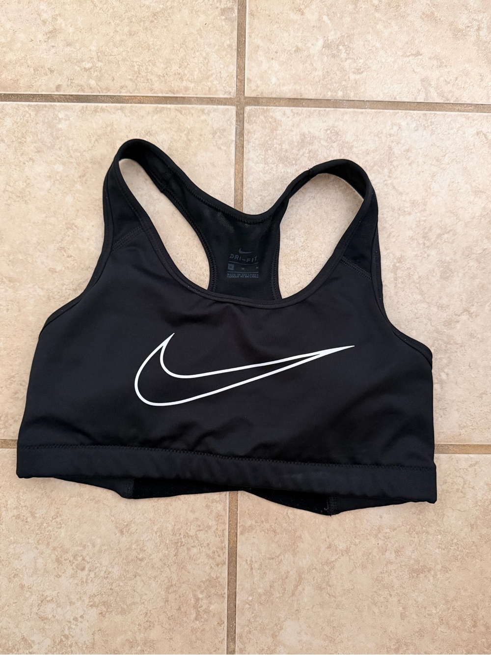 GUC Nike Dri-FIT Black Swoosh Racerback Sports Bra